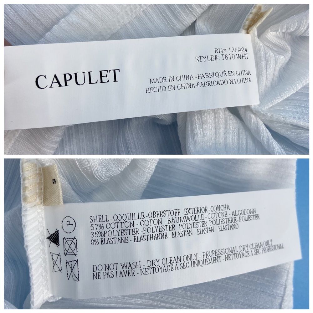 Capulet Jasmine White Ribbed Shiny Baby Tee Small NEW - Picture 10 of 12
